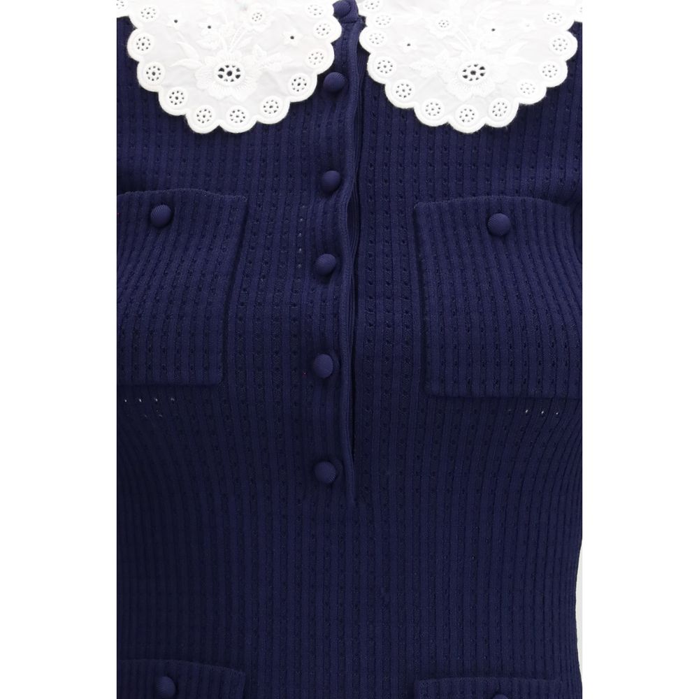 Self-Portrait Blue Viscose Cocktail Dress