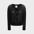 Allude Black Fleece Wool Cardigan