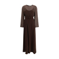P.A.R.O.S.H. Brown Polyester Casual Dress