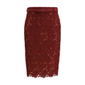 Self-Portrait Bordeaux Polyester Midi Skirt