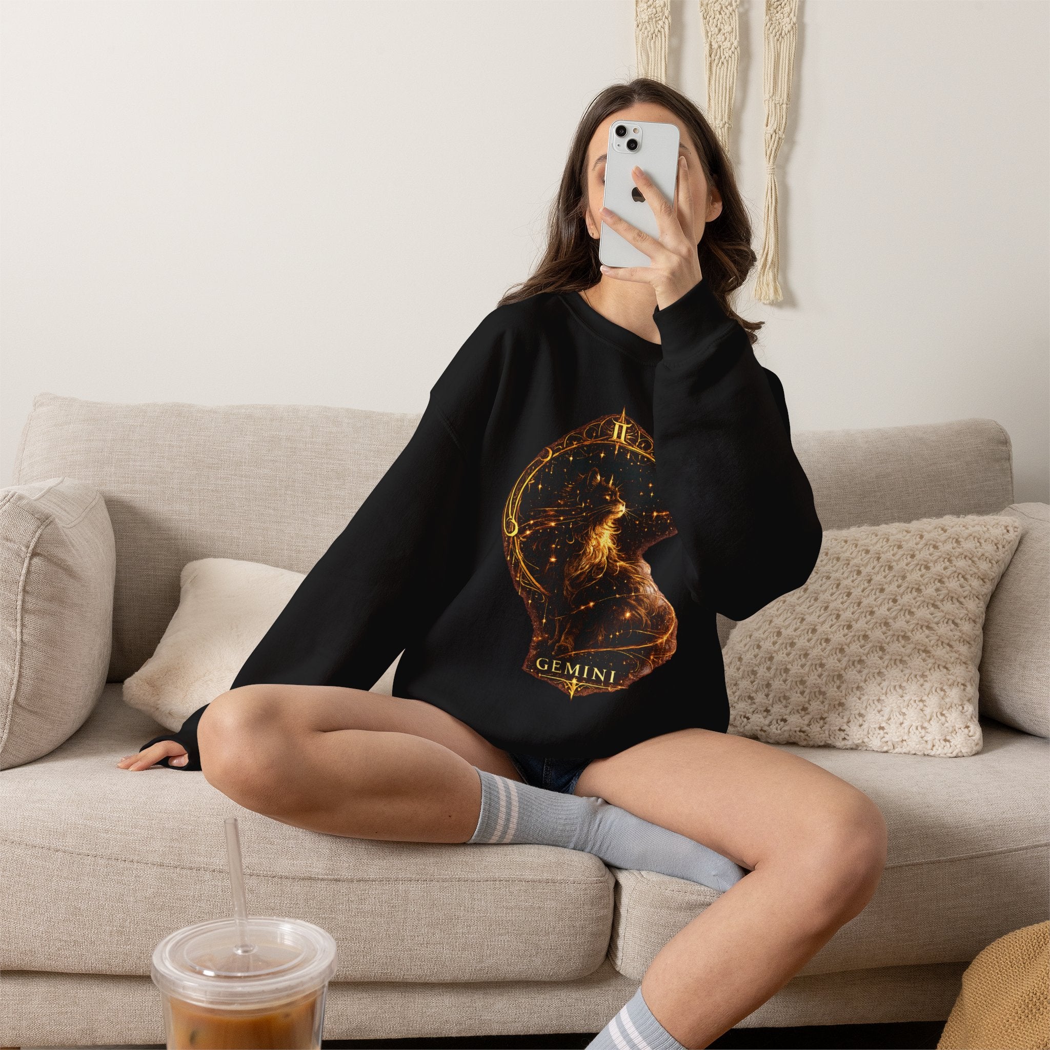 Gemini Cat Zodiac Sweatshirt