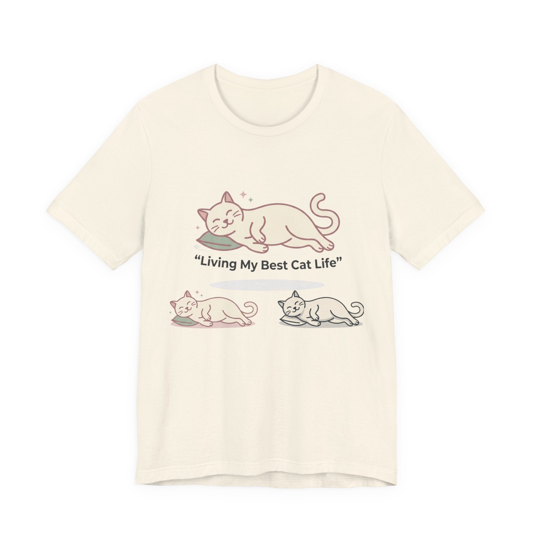 Cat Life T-Shirt — "Living My Best Cat Life" Cute Sleeping Kittens Tee