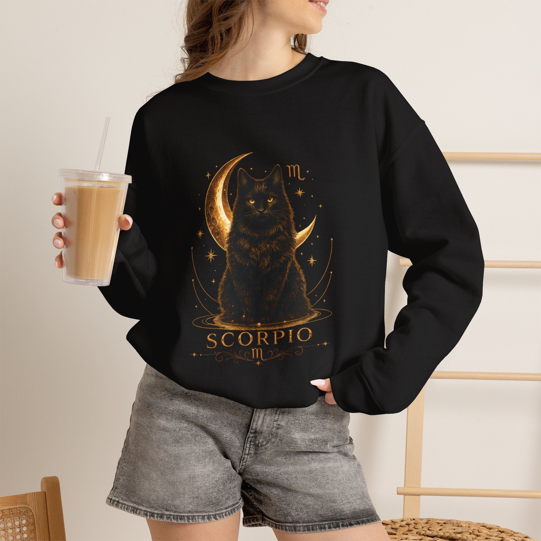 Scorpio Moon Cat Crewneck Sweatshirt