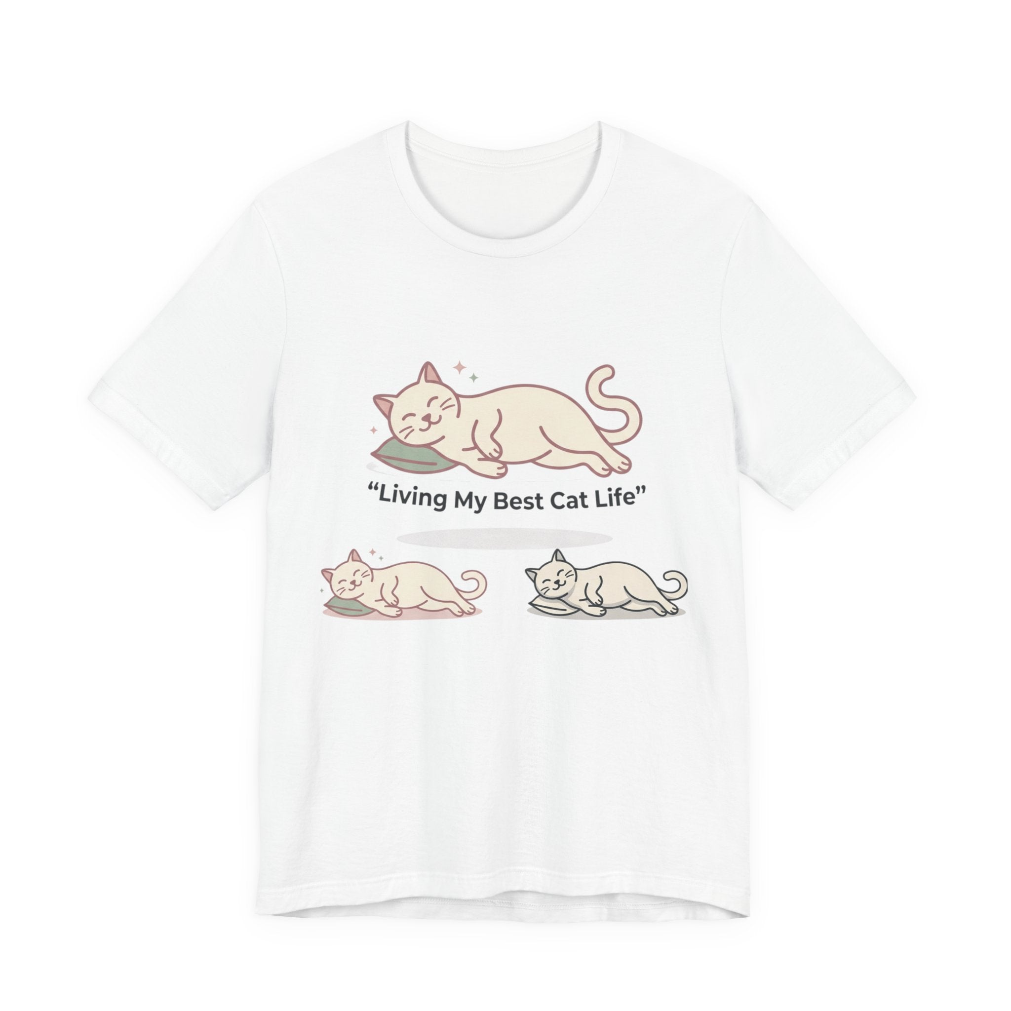 Cat Life T-Shirt — "Living My Best Cat Life" Cute Sleeping Kittens Tee