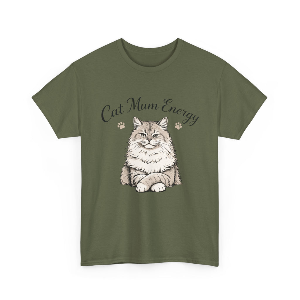 Cat Mum Energy Graphic T-Shirt