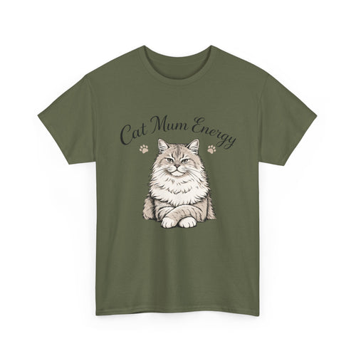Cat Mum Energy Graphic T-Shirt