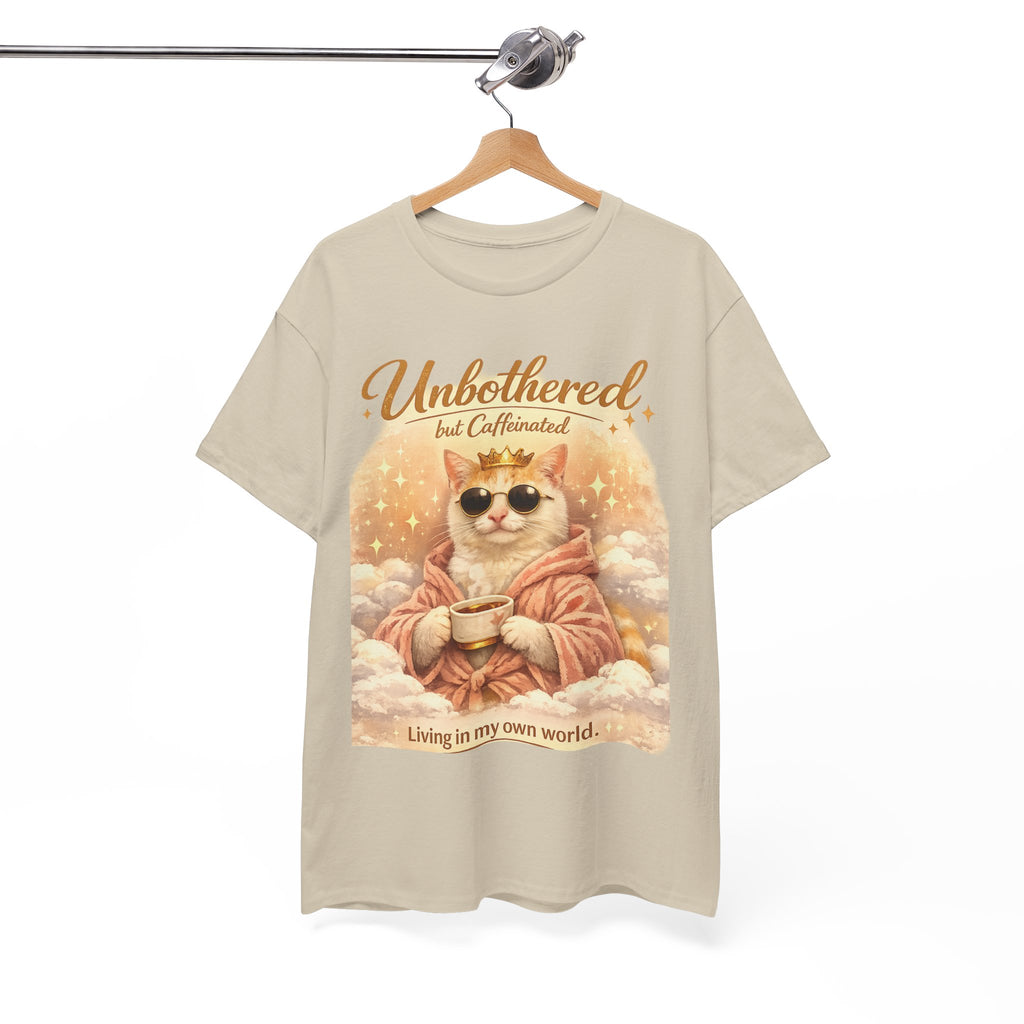 Cat ‘Unbothered but Caffeinated’ Tee ☕🐱