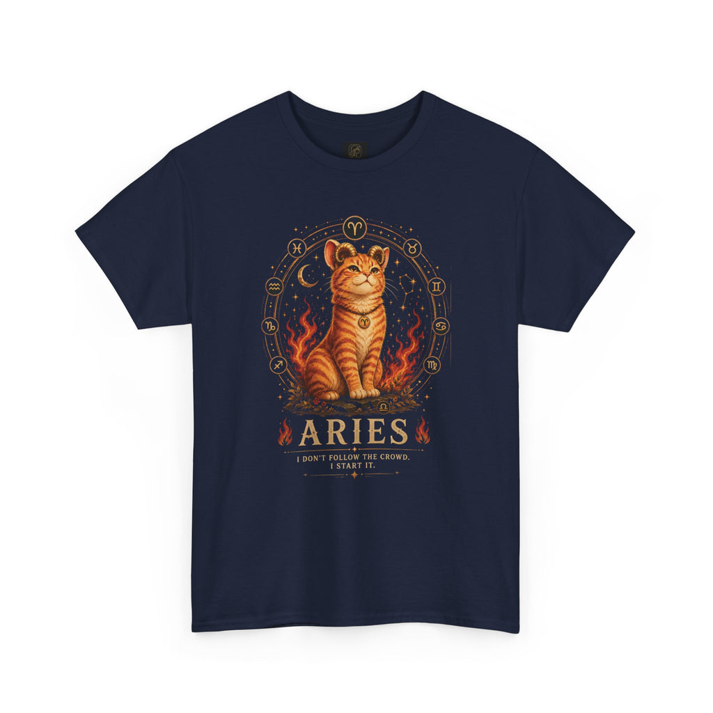Aries Cat Zodiac Tee