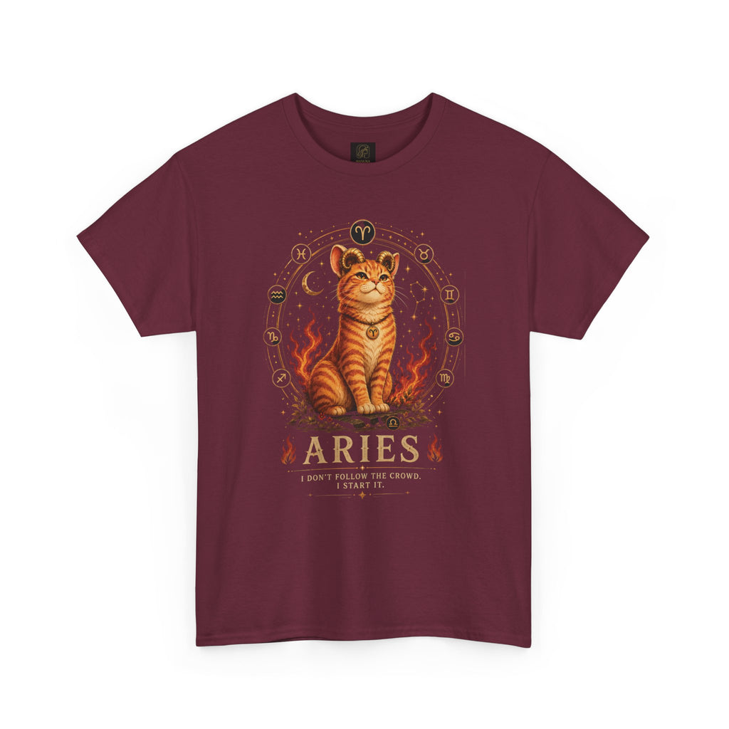 Aries Cat Zodiac Tee