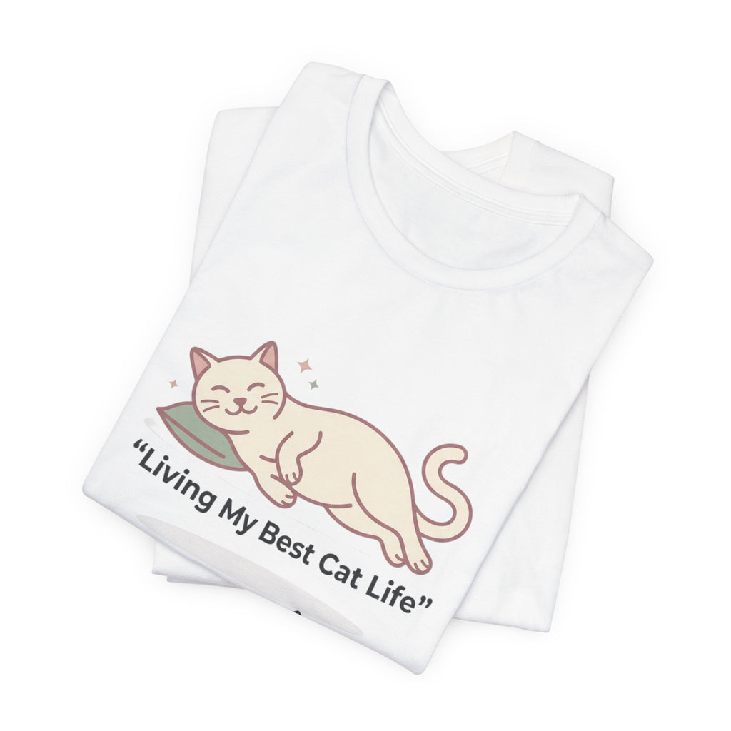 Cat Life T-Shirt — "Living My Best Cat Life" Cute Sleeping Kittens Tee