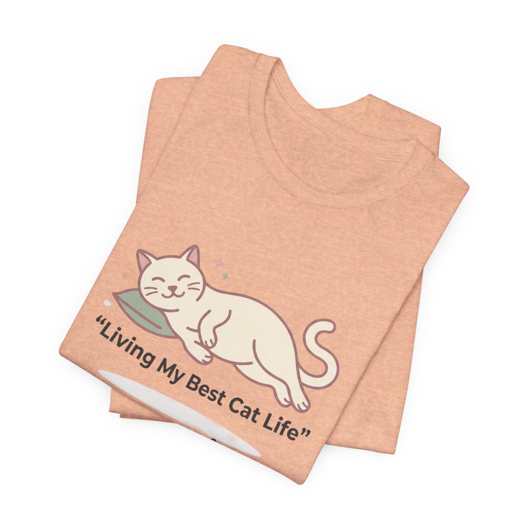 Cat Life T-Shirt — "Living My Best Cat Life" Cute Sleeping Kittens Tee