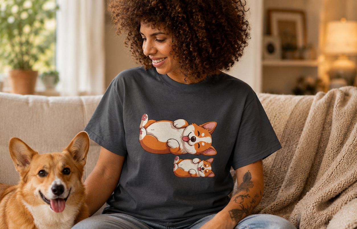 Cute Corgi Duo T-Shirt 🐶✨