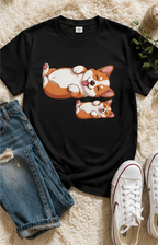 Corgi Pals Cute Cartoon Tee 🐶✨