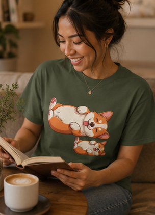 Corgi Pals Cute Cartoon Tee 🐶✨