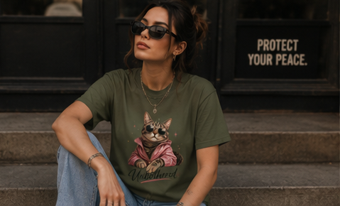 Unbothered Cat Graphic T-Shirt