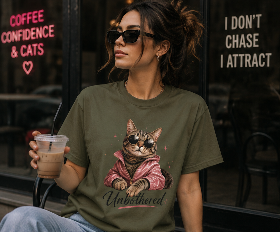 Unbothered Cat Graphic T-Shirt