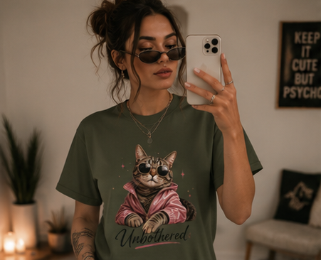Unbothered Cat Graphic T-Shirt