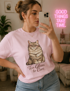 Too Glam to Care Cat Graphic Cotton Tee