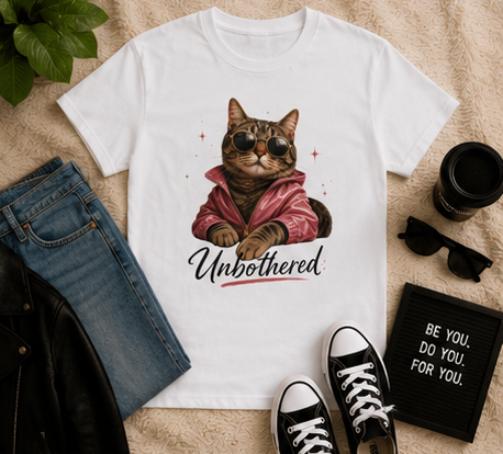 Unbothered Cat Graphic T-Shirt