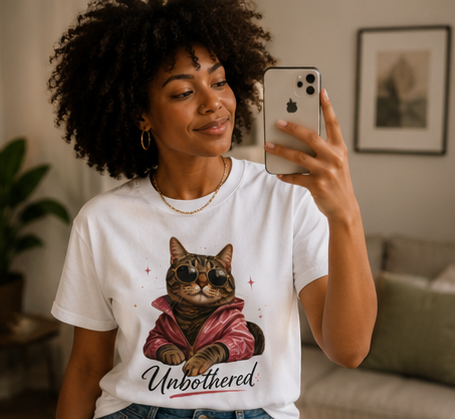 Unbothered Cat Graphic T-Shirt