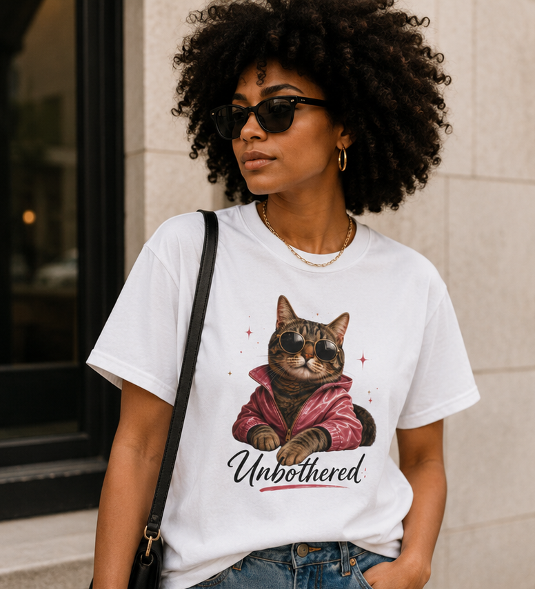 Unbothered Cat Graphic T-Shirt
