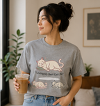 Unbothered but Caffeinated Cat Graphic Cotton Tee