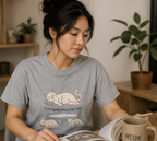 Unbothered but Caffeinated Cat Graphic Cotton Tee