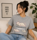 Unbothered but Caffeinated Cat Graphic Cotton Tee