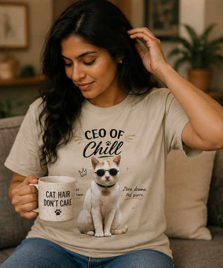 CEO of Chill Cat Graphic Cotton T-Shirt