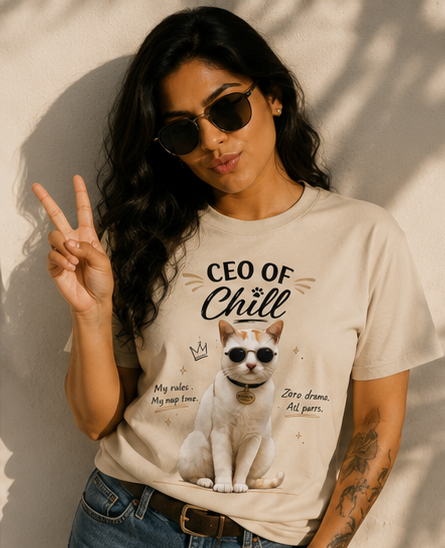CEO of Chill Cat Graphic Cotton T-Shirt