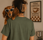 Dachshund Tee — "Tiny Legs, Huge Attitude" Graphic Dog T-Shirt