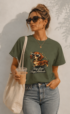 Dachshund Tee — "Tiny Legs, Huge Attitude" Graphic Dog T-Shirt