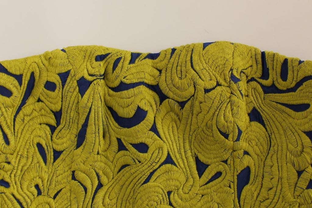 Sachin & Babi Blue Yellow Strapless Bubble Mini Shift Dress