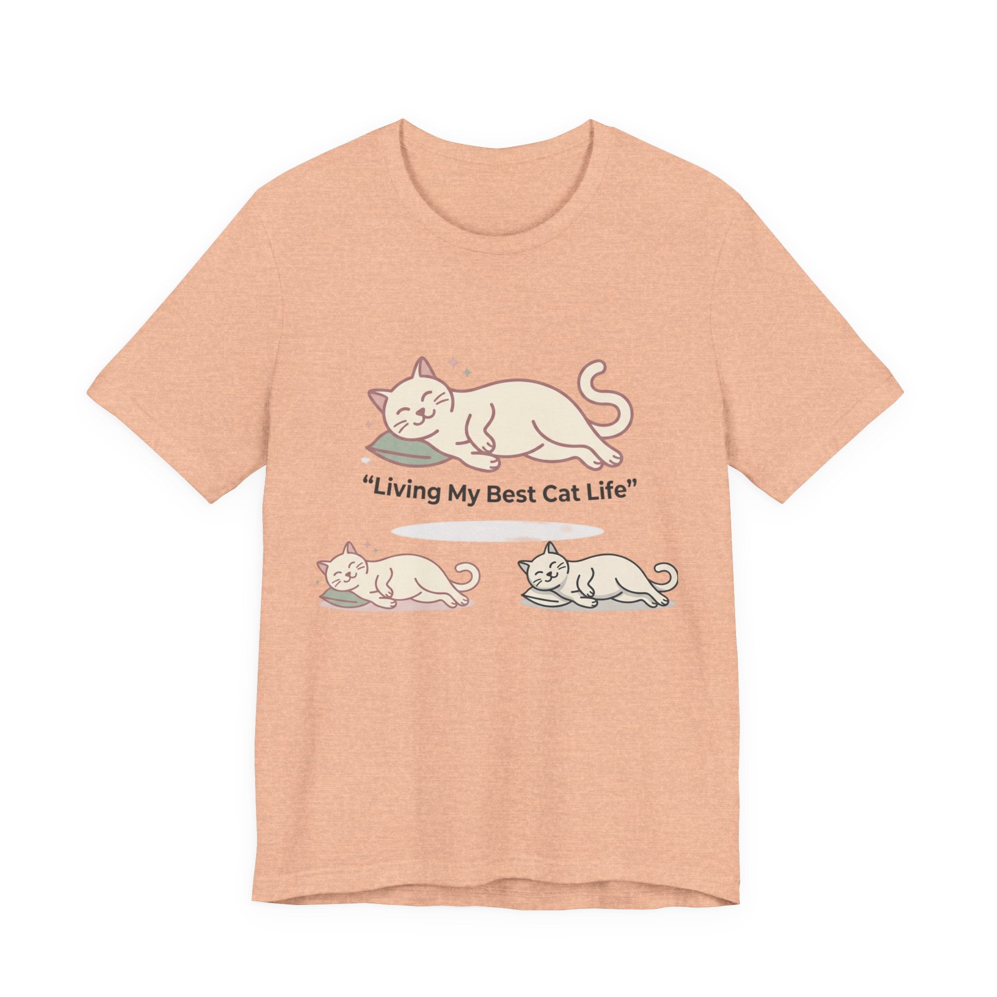 Cat Life T-Shirt — "Living My Best Cat Life" Cute Sleeping Kittens Tee