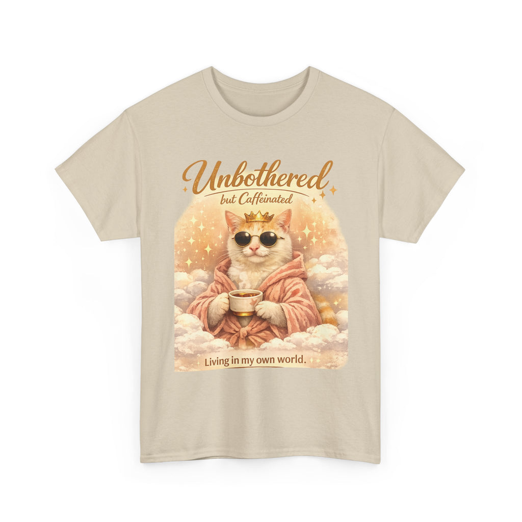 Cat ‘Unbothered but Caffeinated’ Tee ☕🐱