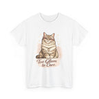 Cat T-Shirt — “Too Glam to Care” ✨🐱