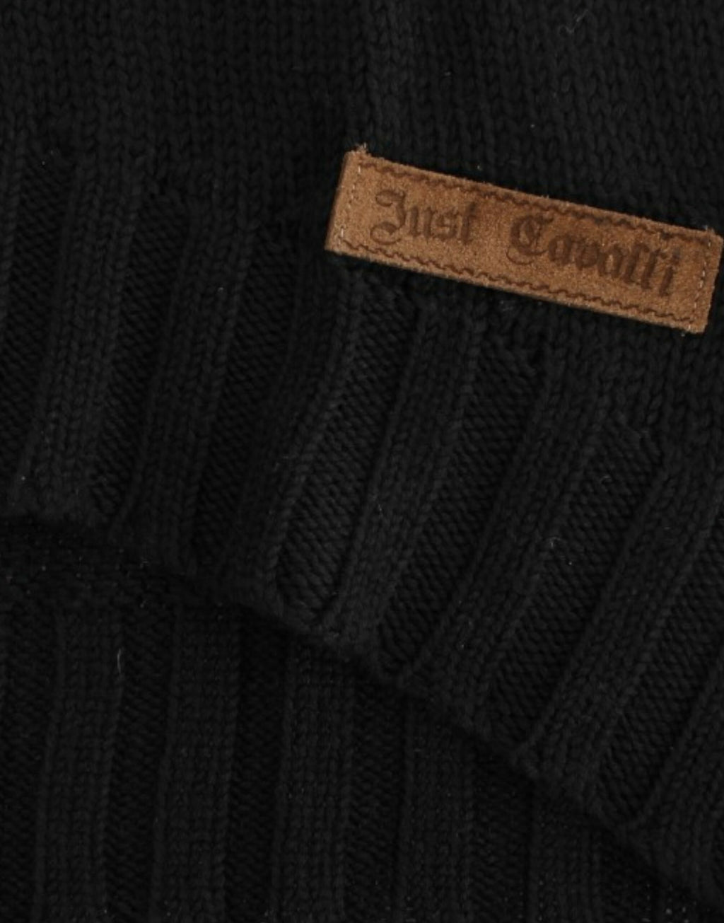 Cavalli Black knitted wool sweater