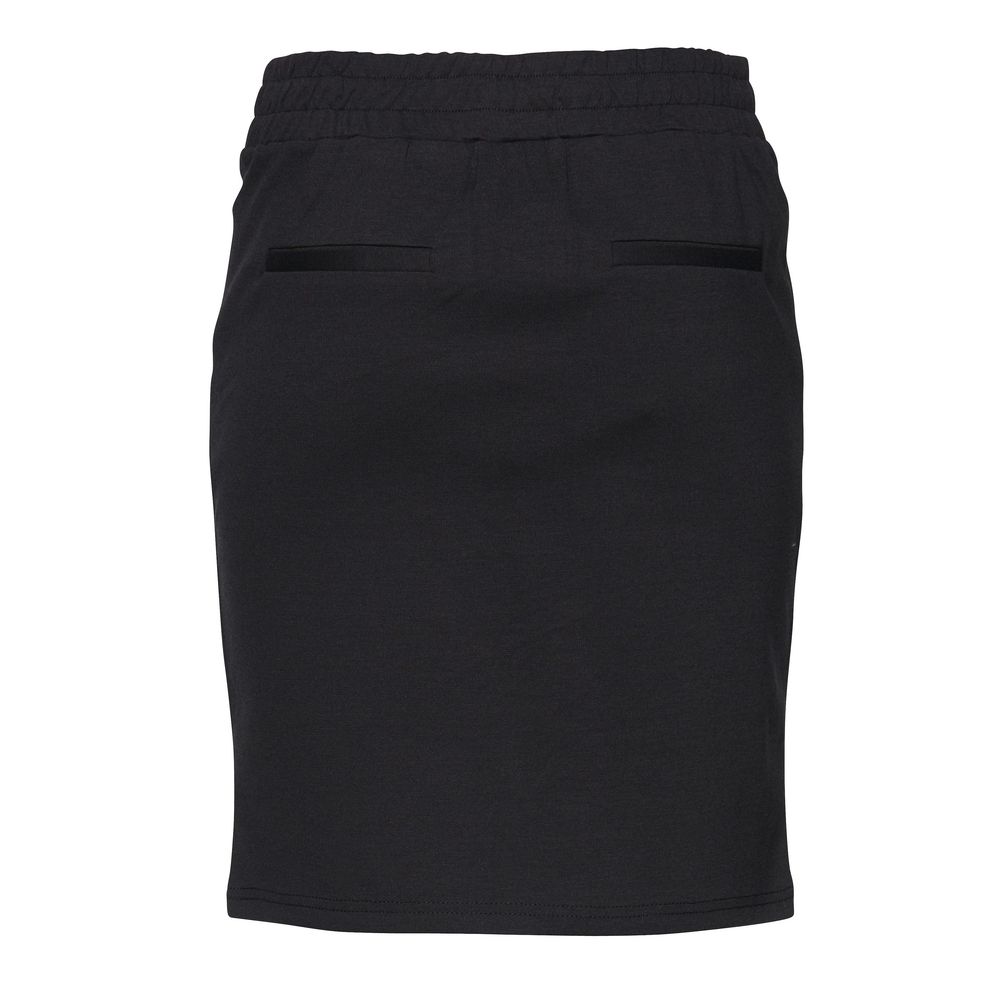 ICHI Black Polyester Mini Skirt