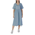 B.Young Light Blue Cotton Long Dress