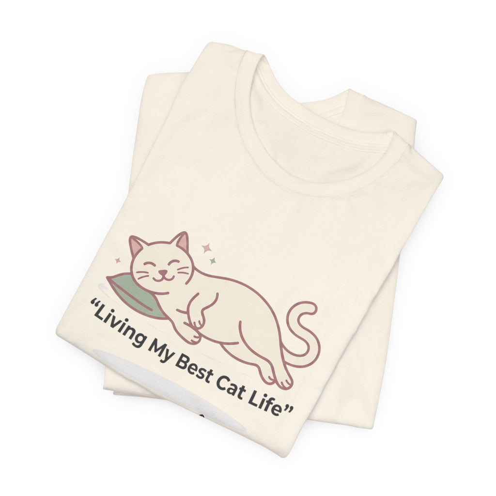 Cat Life T-Shirt — "Living My Best Cat Life" Cute Sleeping Kittens Tee