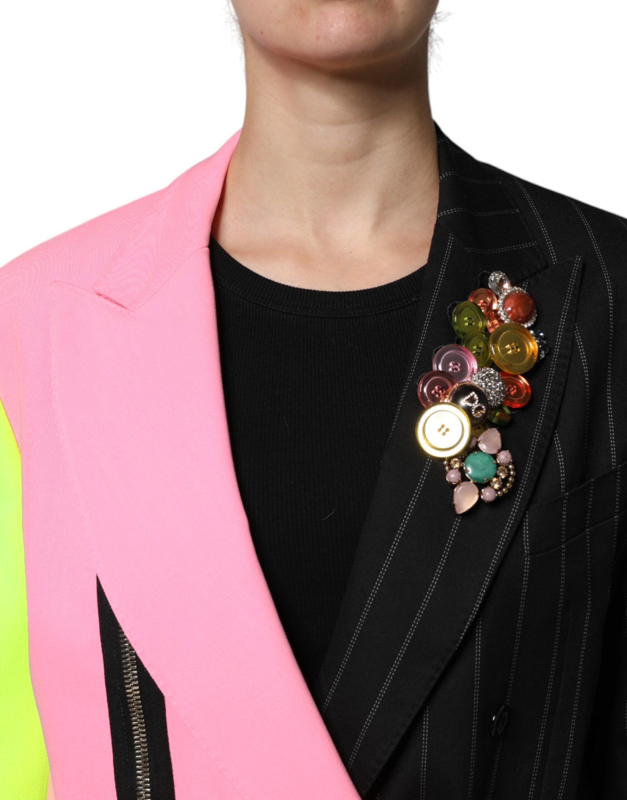 Dolce & Gabbana Multicolor Patchwork Embellished Coat Jacket