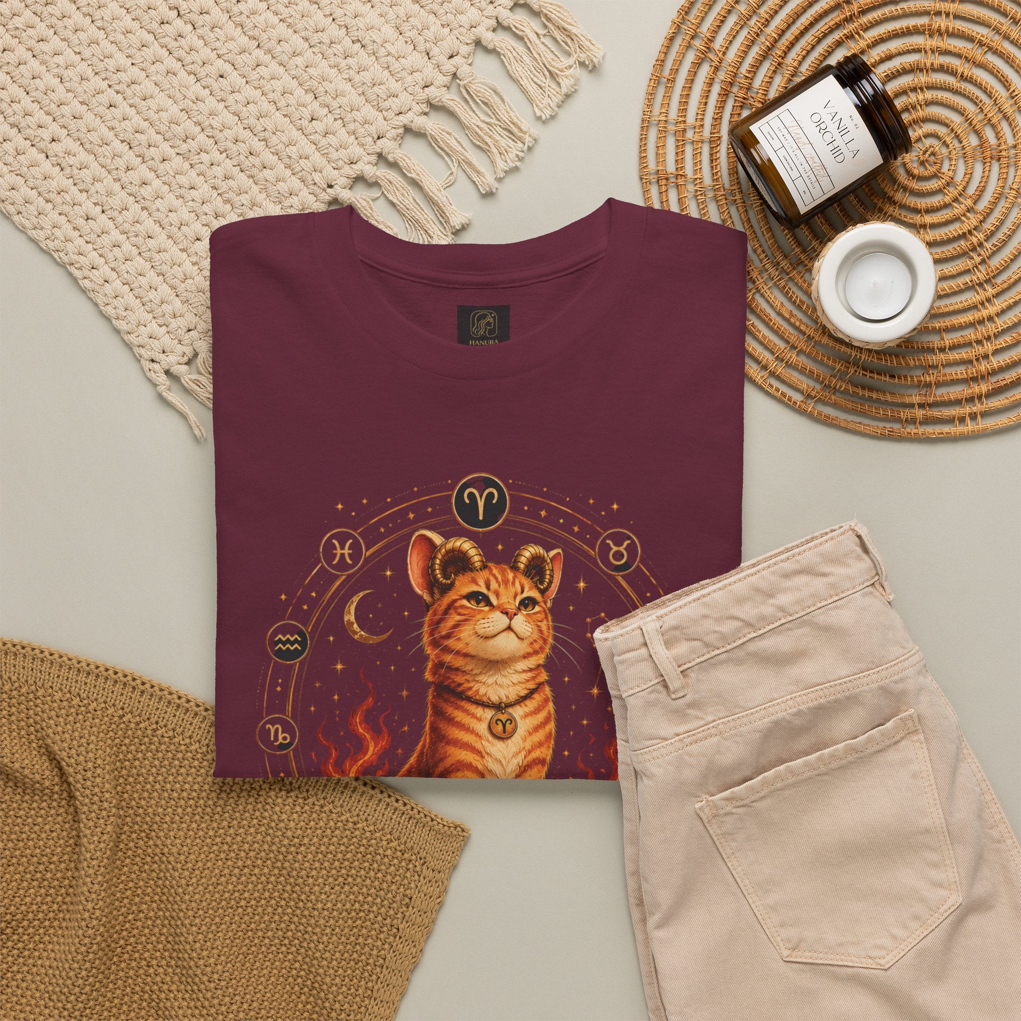 Aries Cat Zodiac Tee