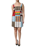 Dolce & Gabbana Multicolor Cotton Stripe Sleeveless Dress