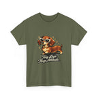 Dachshund Tee — "Tiny Legs, Huge Attitude" Graphic Dog T-Shirt