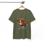 Dachshund Tee — "Tiny Legs, Huge Attitude" Graphic Dog T-Shirt