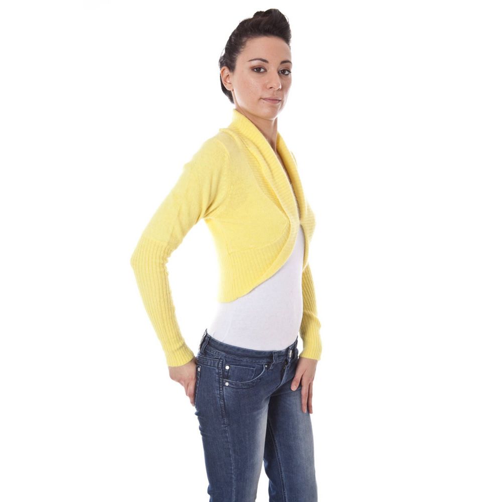 Datch Yellow Angora Women Shrug