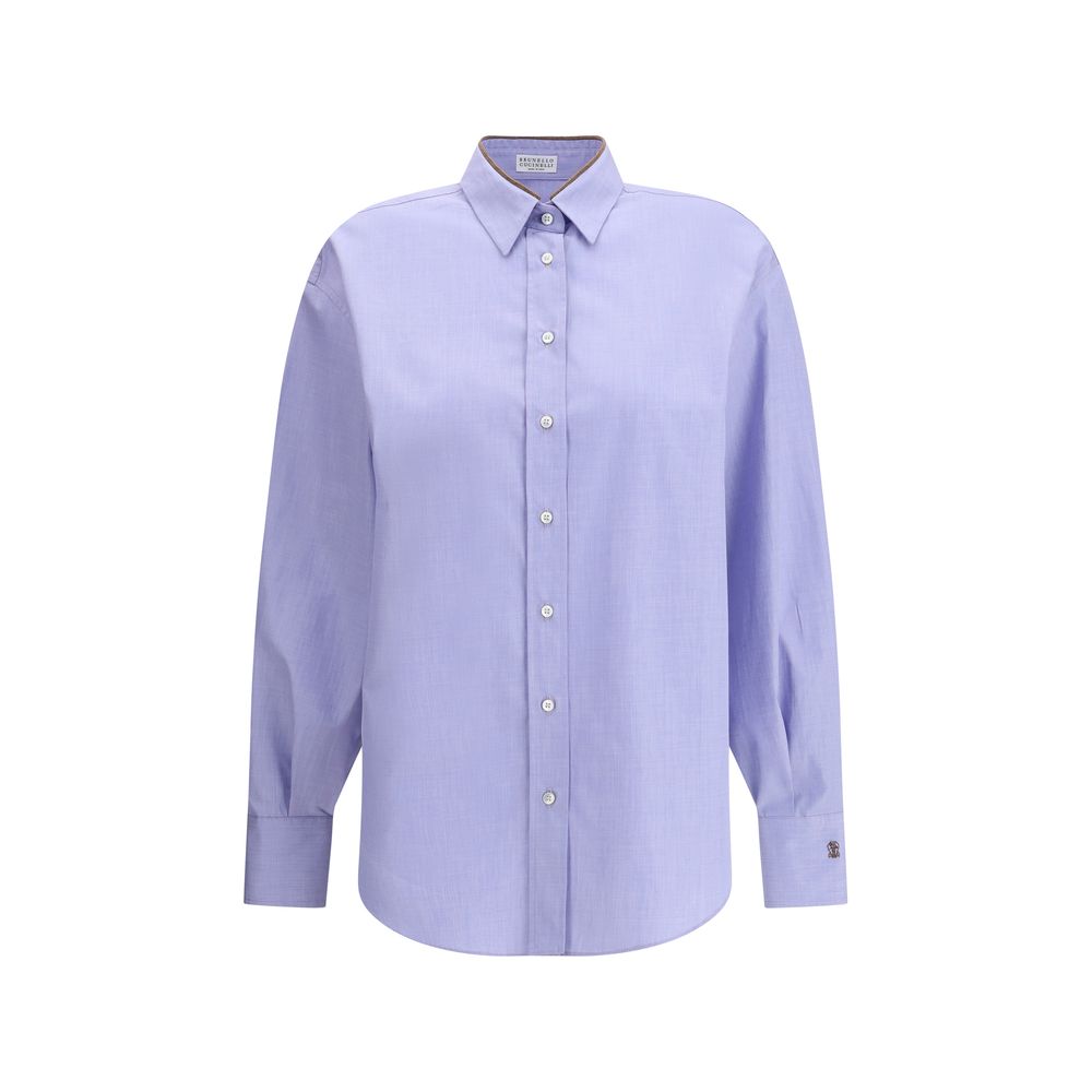 Brunello Cucinelli Blue Cotton Dress Shirt