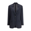 Brunello Cucinelli Blue Fleece Wool Blazer