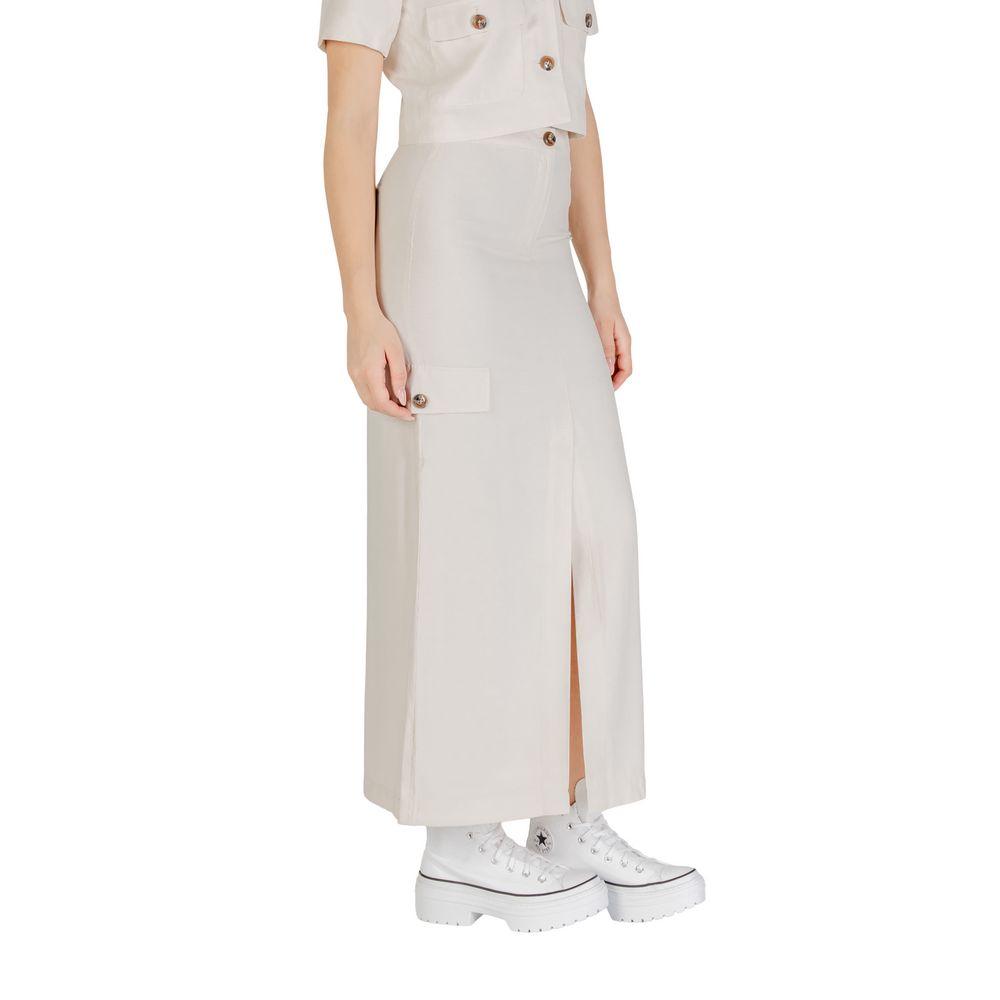 Jacqueline De Yong Beige Viscose Long Skirt