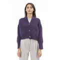 Alpha Studio Purple Merino Wool Women Cardigan